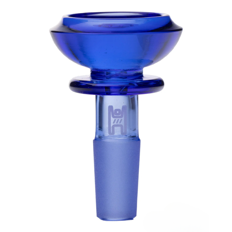 Blue glass smoking accessory on a white background
