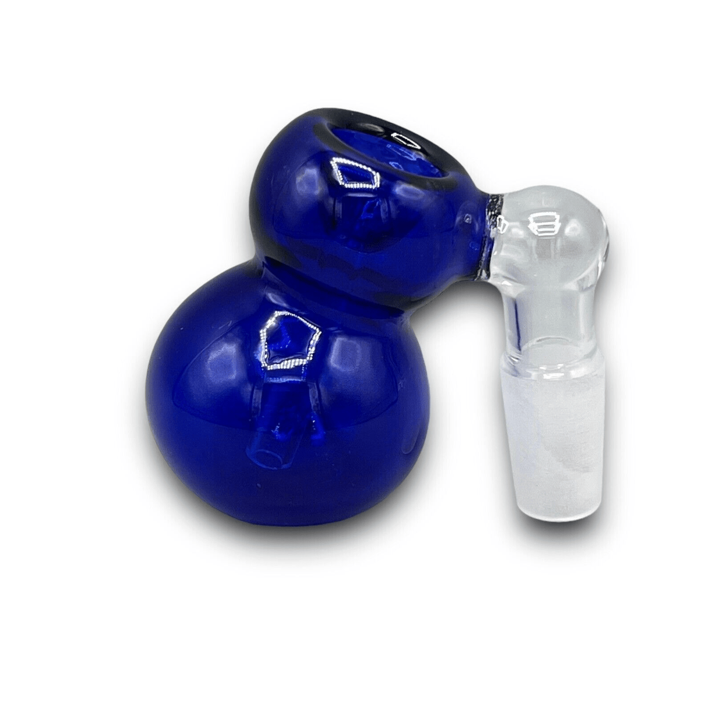 Blue 14mm 45 degree glass ash catcher bubbler bowl with built-in perc
