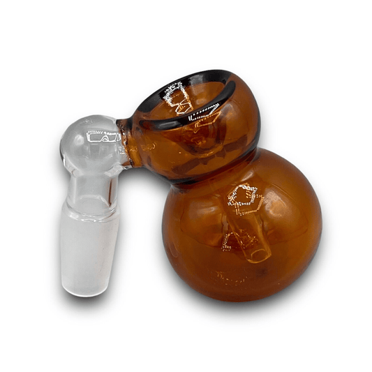 Amber 14mm 45 degree hybrid ash catcher bubbler bowl slide – colored glass bong accessory