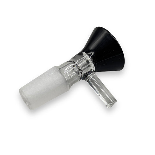 Black 14mm colored funnel glass bowl slide with durable male joint for bong or water pipe