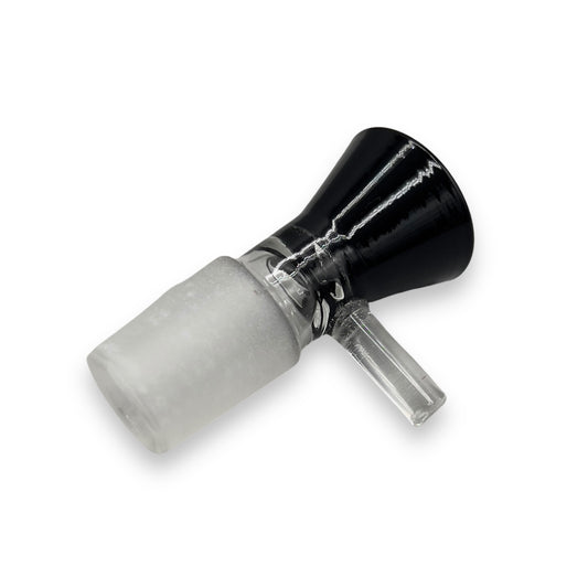 Black 18mm funnel glass bowl slide with durable male joint for bong or water pipe