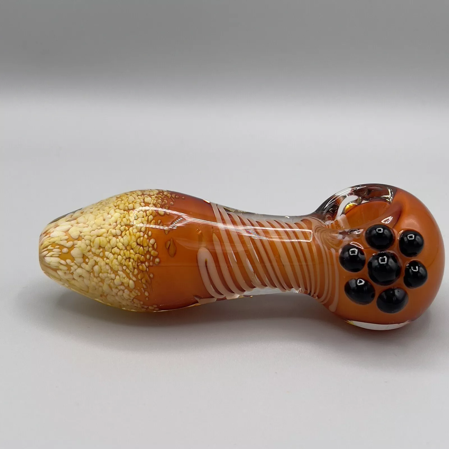 Compact heavy glass smoking bowl pipe