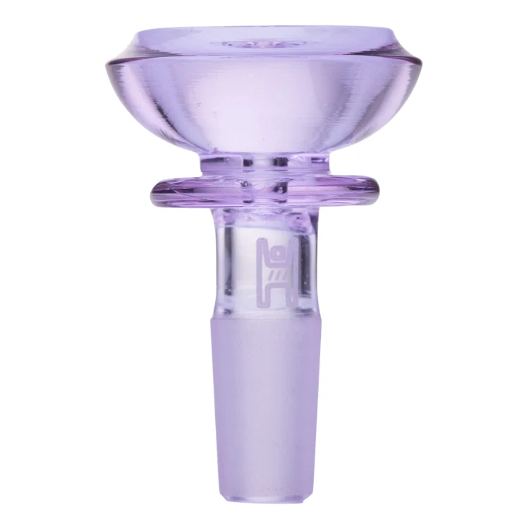 Purple 14mm saucer glass bowl slide, male glass-on-glass joint bong accessory
