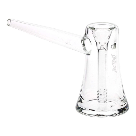 Clear glass water pipe on a white background