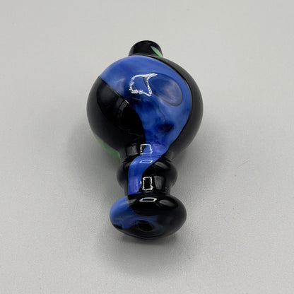 Colorful Glass Bubble Carb Cap With Vented Directional Hole - Black, Blue, Green