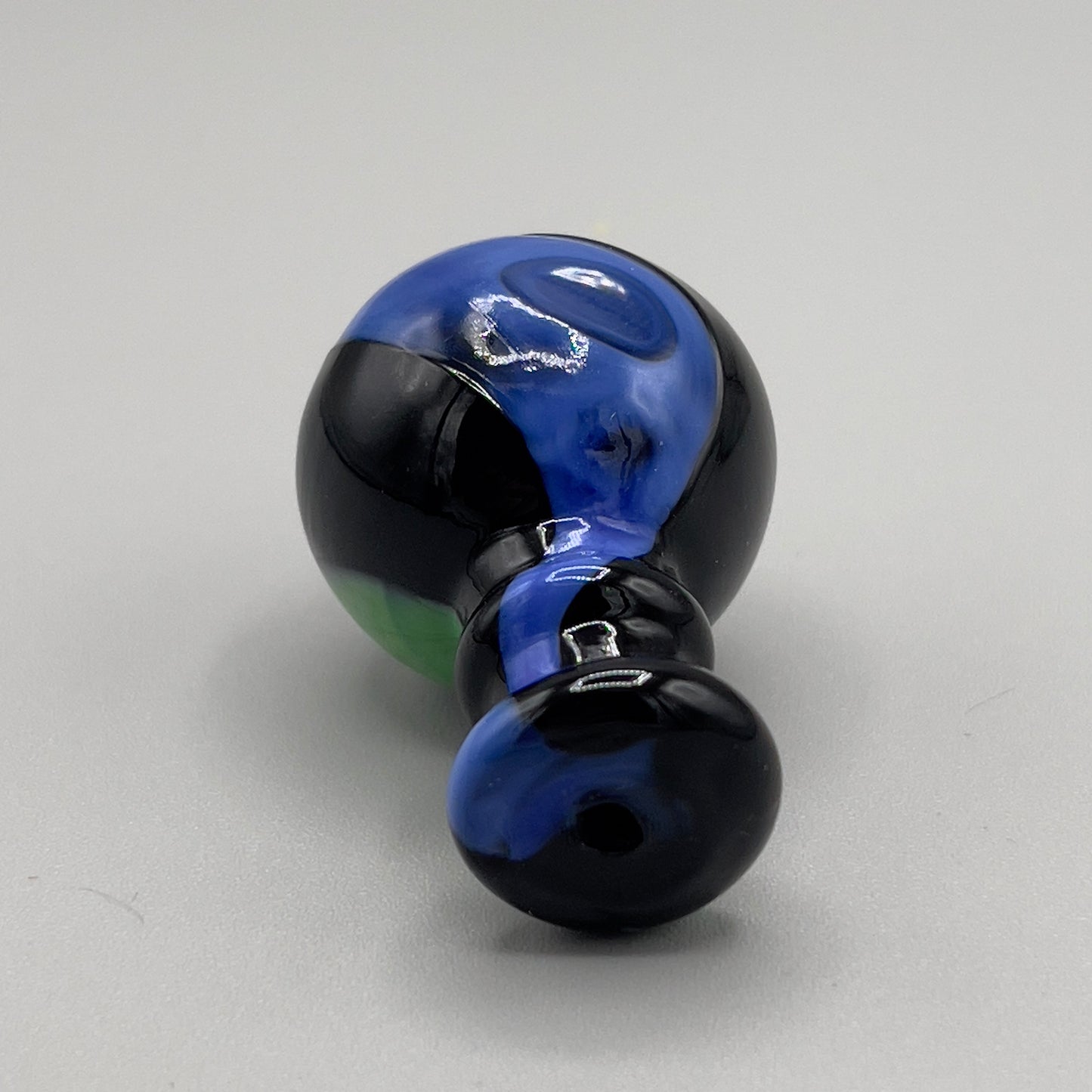 Colorful Glass Bubble Carb Cap With Vented Directional Hole - Black, Blue, Green