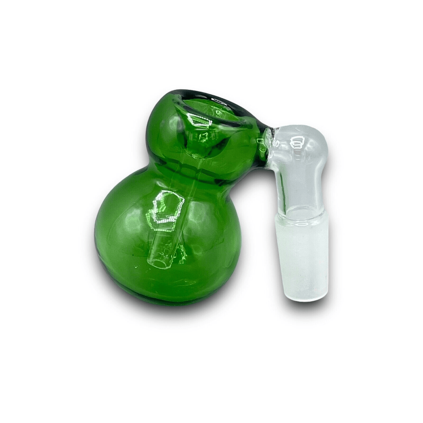 14mm Ash Catcher Bong Bowl 45 Degree Bubbler Slide Bowl - Green - Glass Express USA