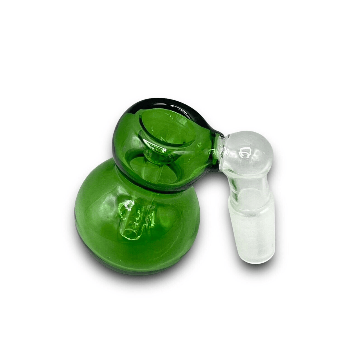 14mm Ash Catcher Bong Bowl 45 Degree Bubbler Slide Bowl - Green - Glass Express USA