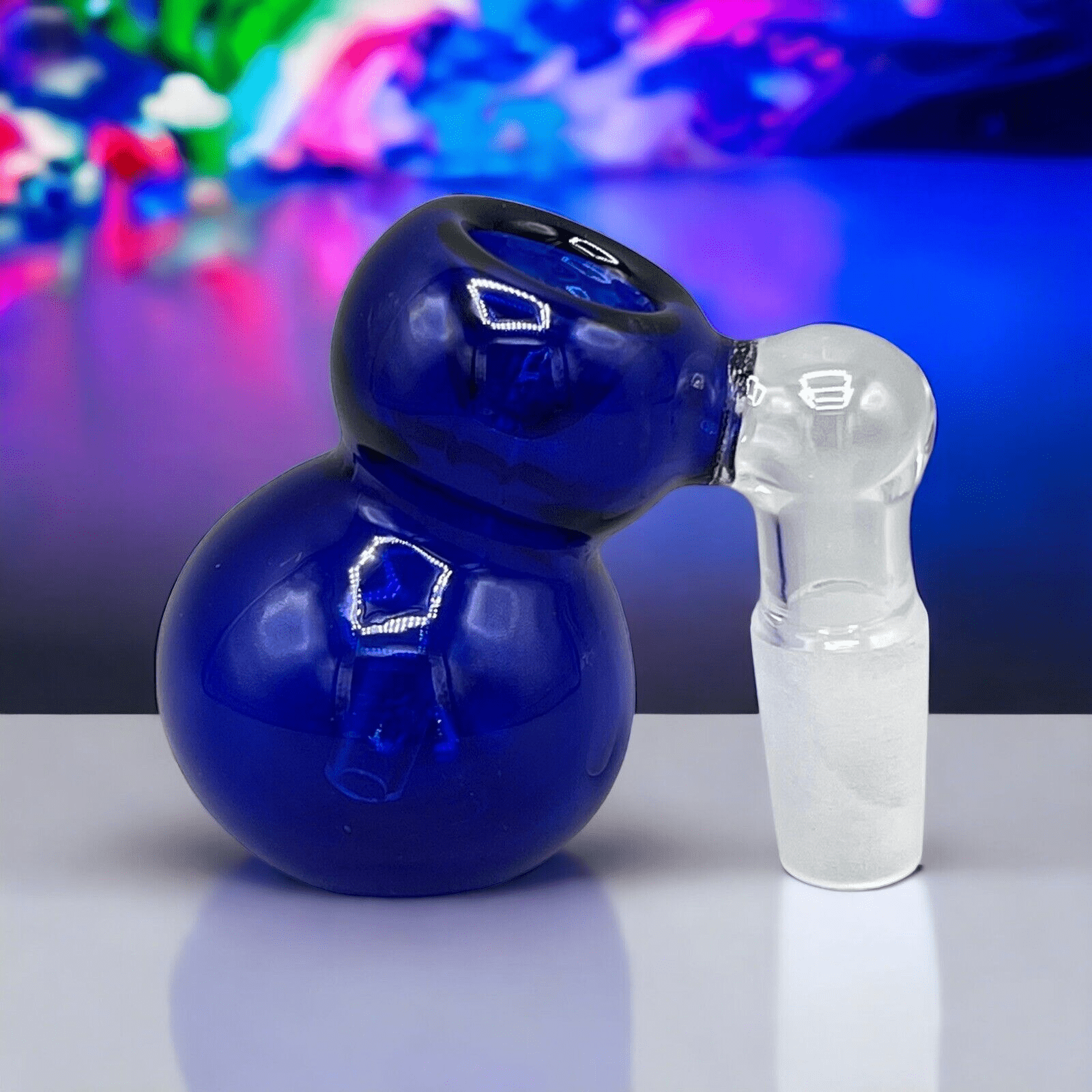 14MM Ash Catcher Bong Bowl 45 Degree Bubbler Slide Bowl Hybrid - Blue - Glass Express USA