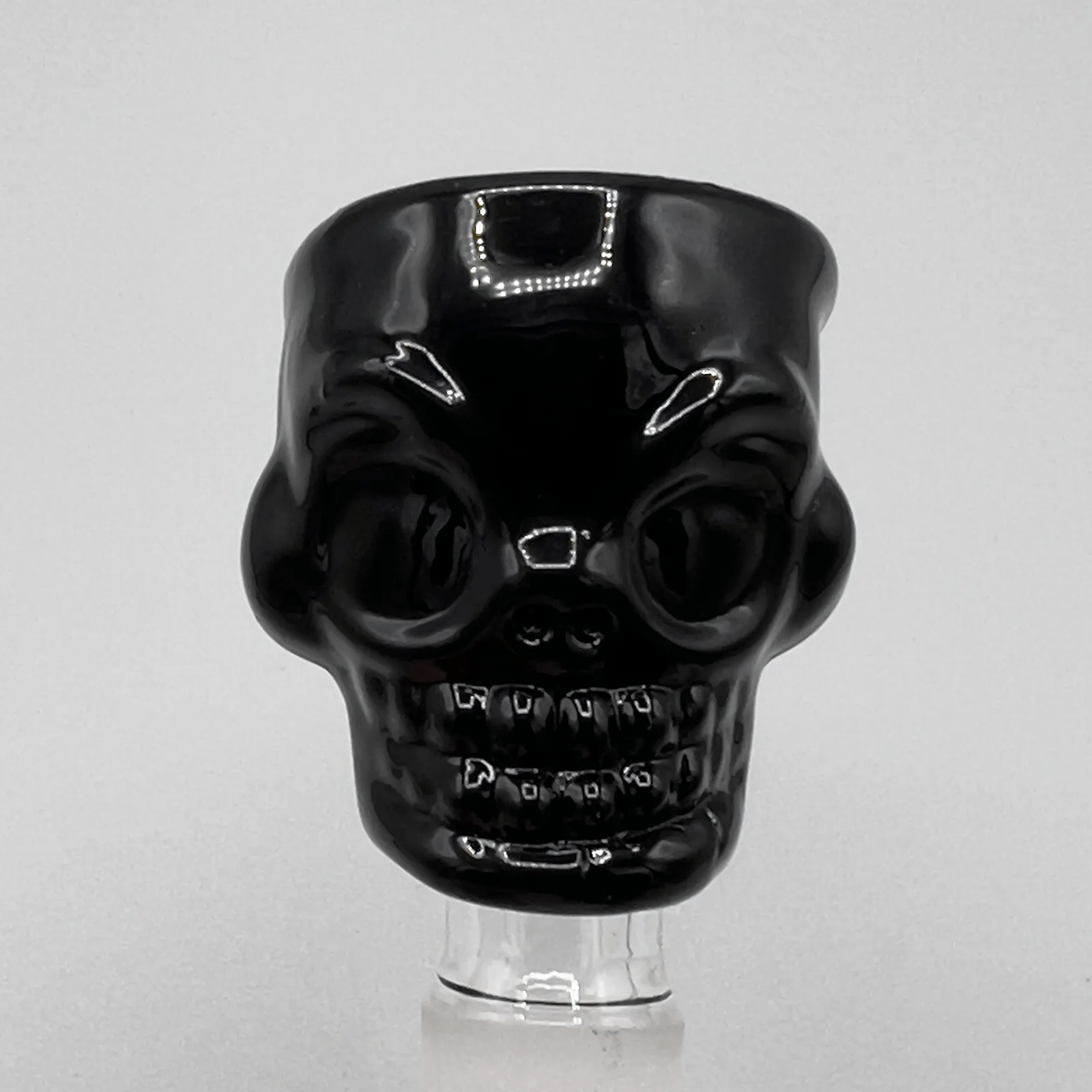 14mm Glass Bong Bowl Slide Large Skull Water Pipe Hookah Thick Head Piece - Black - Glass Express USA