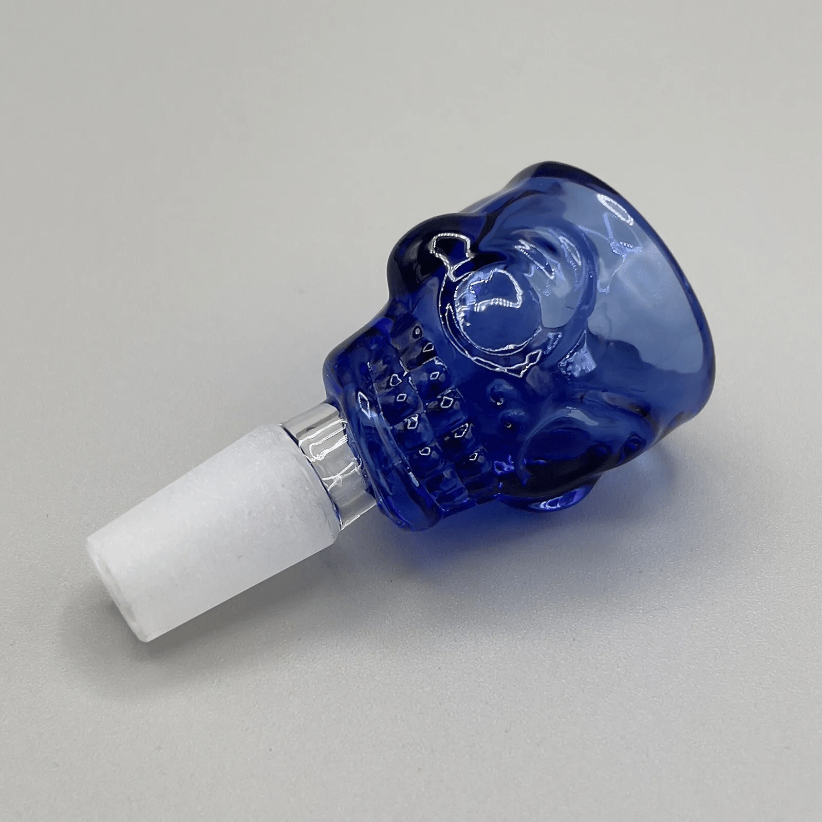 14mm Glass Bong Bowl Slide Large Skull Water Pipe Hookah Thick Head Piece - Blue - Glass Express USA