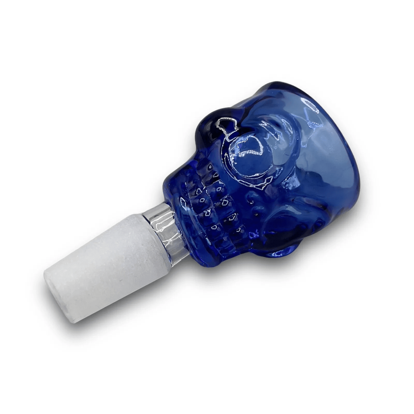 14mm Glass Bong Bowl Slide Large Skull Water Pipe Hookah Thick Head Piece - Blue - Glass Express USA