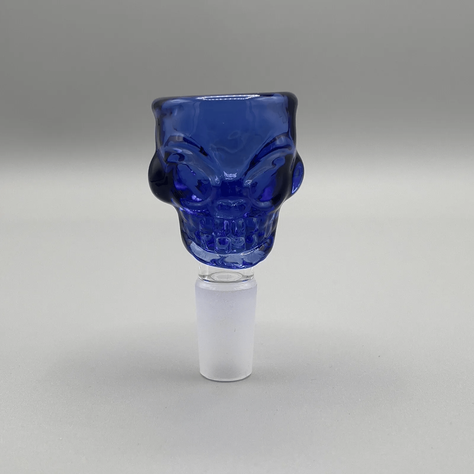 14mm Glass Bong Bowl Slide Large Skull Water Pipe Hookah Thick Head Piece - Blue - Glass Express USA