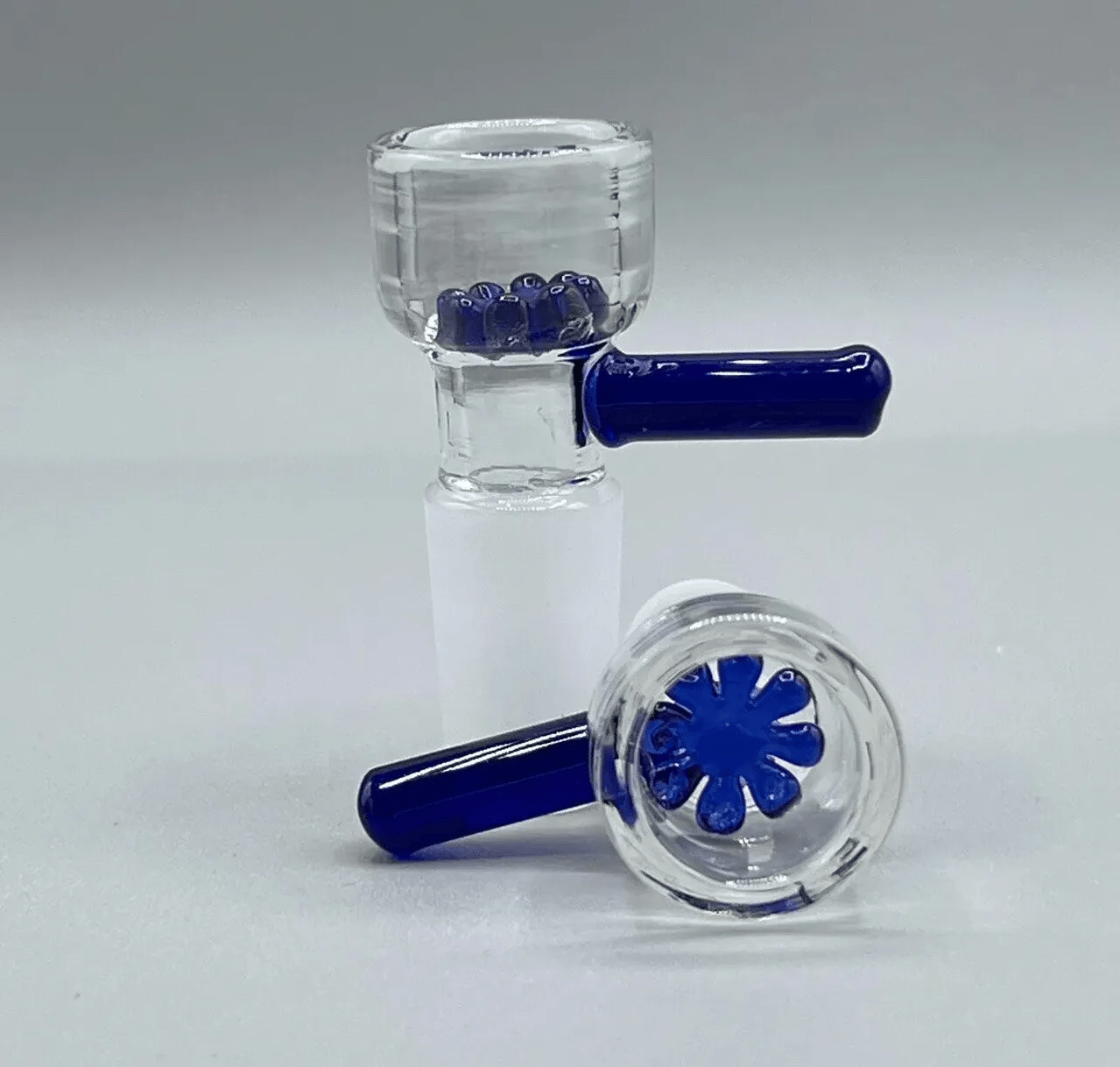 14mm Glass Bowl Slide For Bongs With Built In Screen - Blue - Glass Express USA