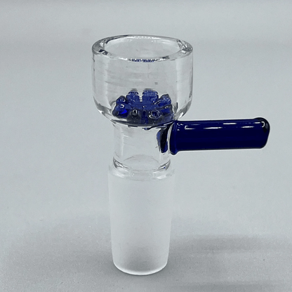 14mm Glass Bowl Slide For Bongs With Built In Screen - Blue - Glass Express USA