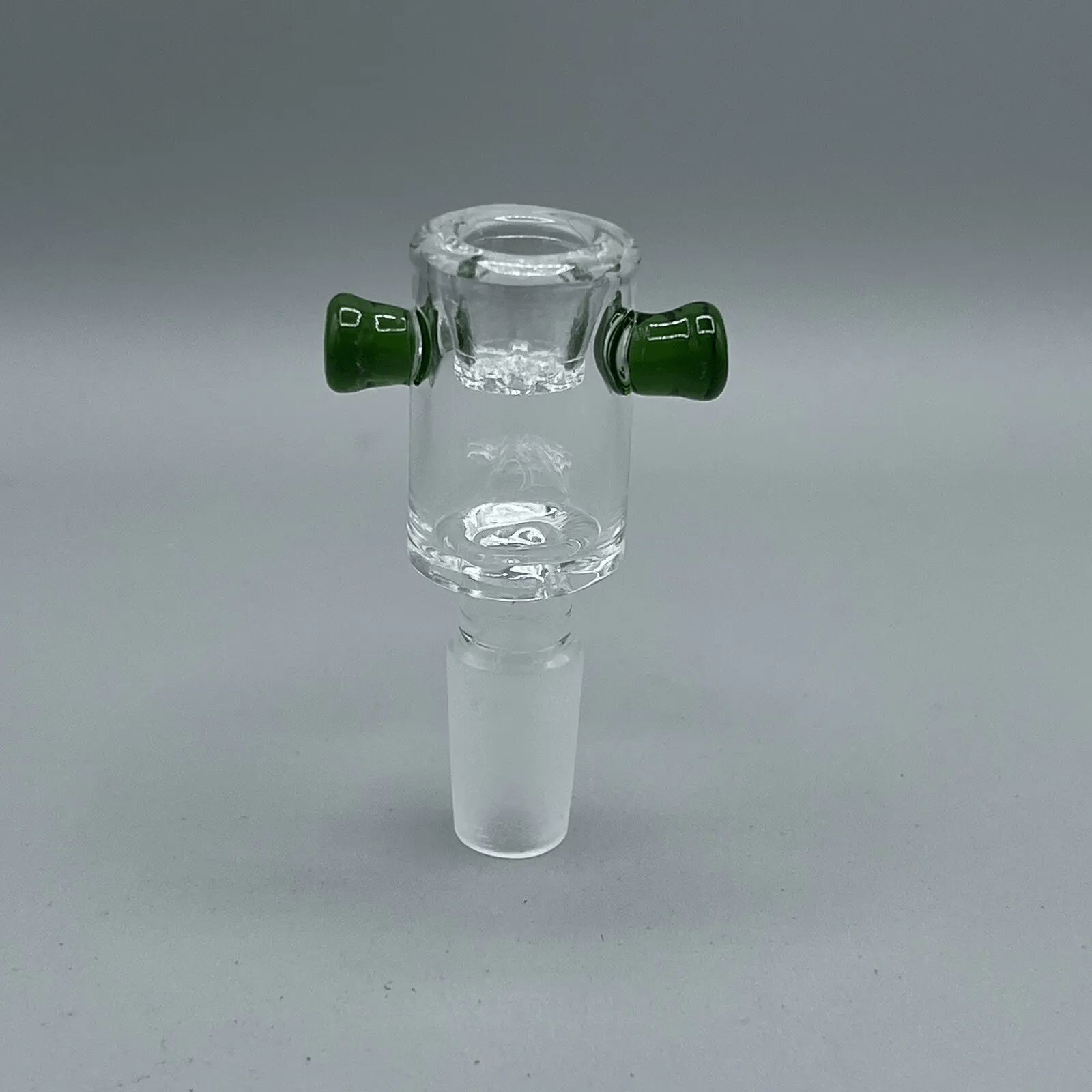 14mm Glass Bowl Slide With Built In Glass Screen - Green Handles - Glass Express USA