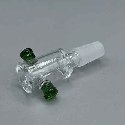 14mm Glass Bowl Slide With Built In Glass Screen - Green Handles - Glass Express USA