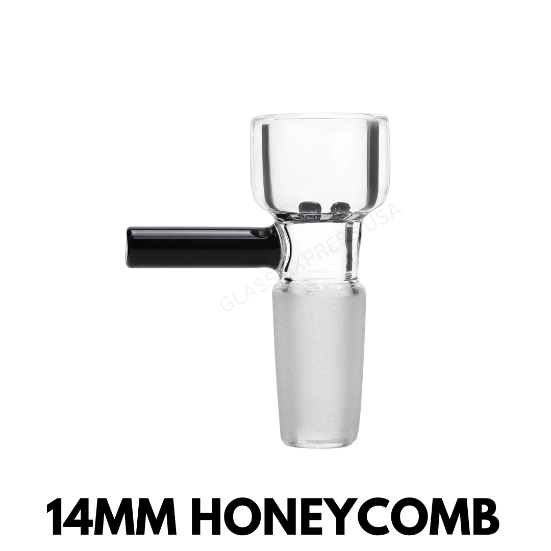 14mm Honeycomb Screen Built In Glass on Glass Bowl - Black - Glass Express USA