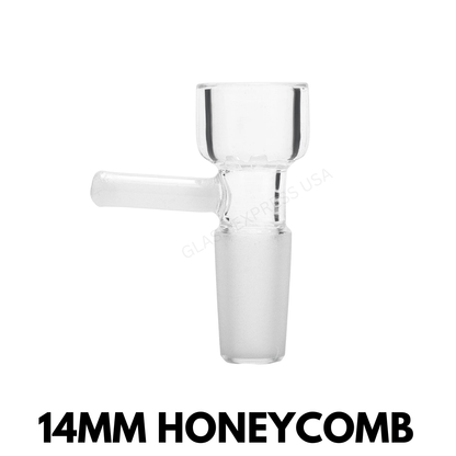 14mm Honeycomb Screen Built In Glass on Glass Bowl Slide - White - Glass Express USA