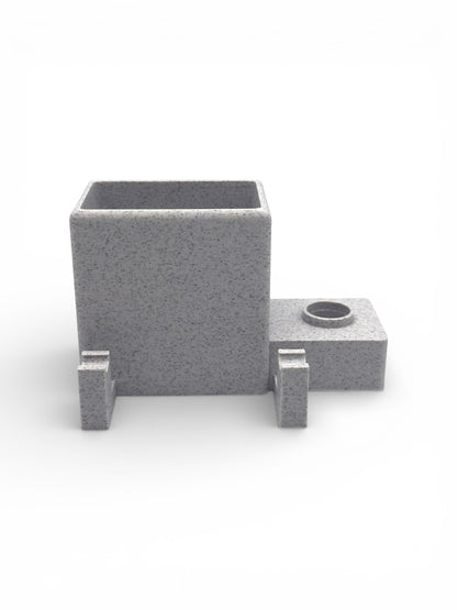 14mm Bowl Stand With Storage White Marble