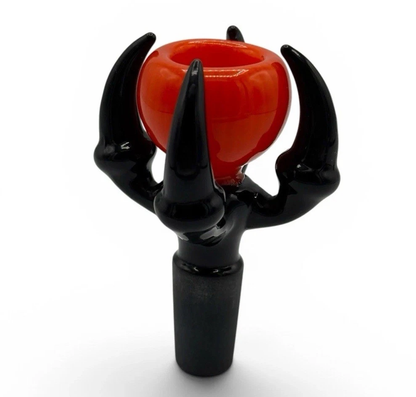 Colored 14mm glass bowl with claw handle