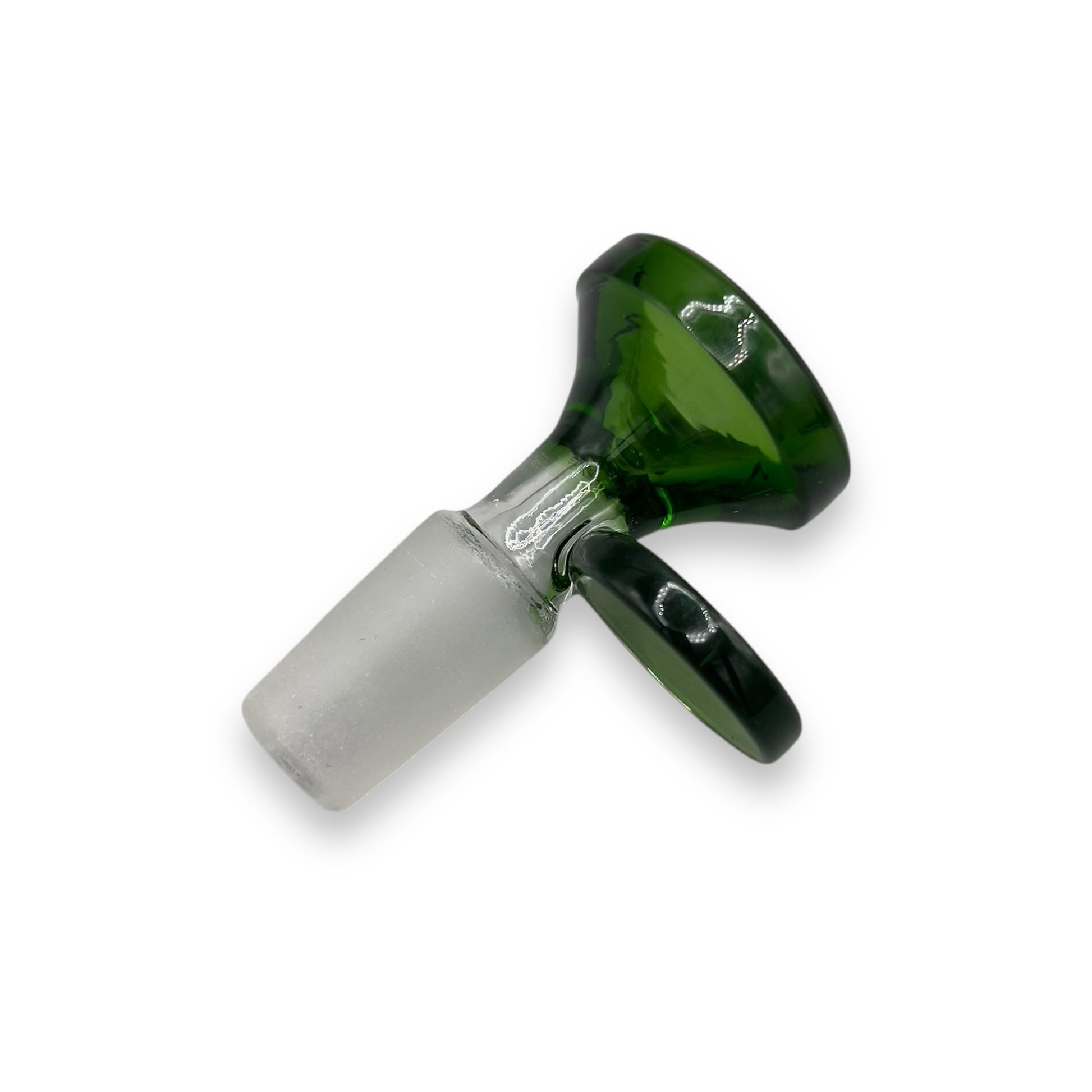 A Colored Flared Lip 14mm Bowl Piece in Clear Green Color