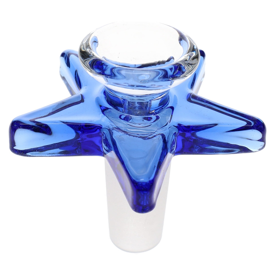 Phoenix 14mm Blue Glass Snowflake Screen Slide Bowl - Male For Water Pipe Bong - Borosilicate, Handmade