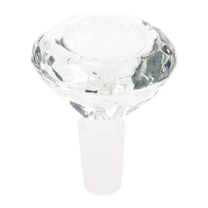 Clear 14mm large diamond glass bowl slide, male glass-on-glass joint bong accessory