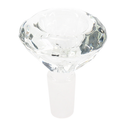 Clear 14mm large diamond glass bowl slide, male glass-on-glass joint bong accessory