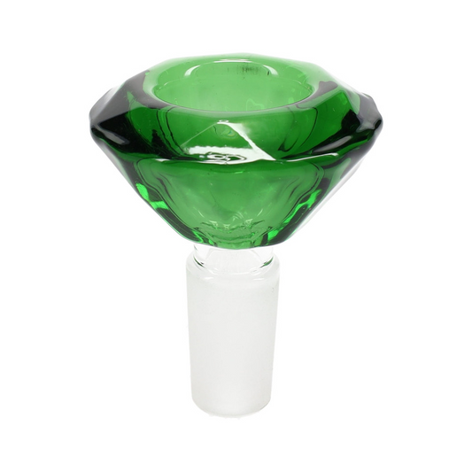 Green 14mm large diamond glass bowl slide, male glass-on-glass joint bong accessory