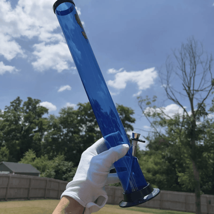 18" Acrylic Bong Plastic Bongs Blue Tall Water Pipe Straight Hookah - HEADWAY - Glass Express USA