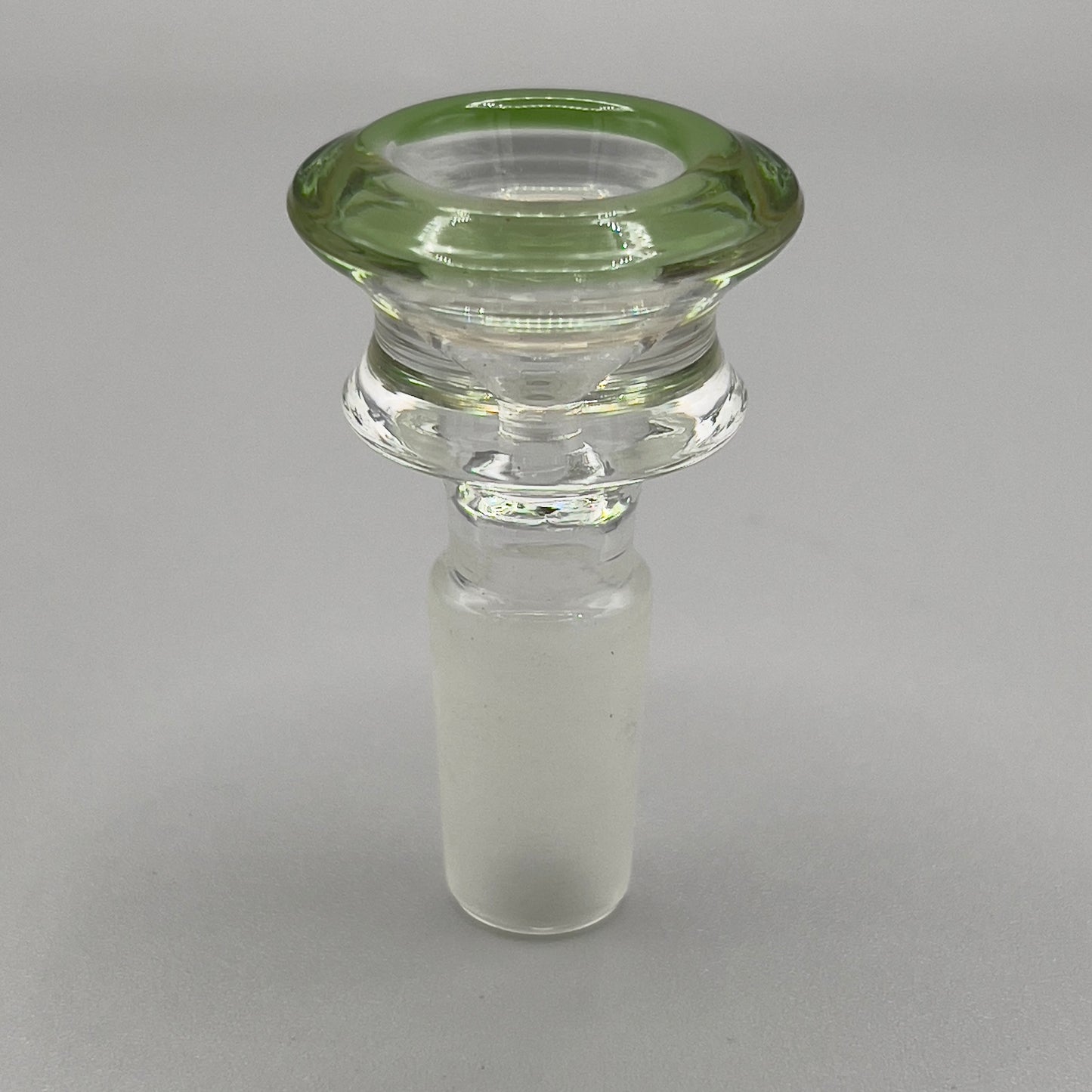 14mm Glass Bong Bowl Slide Colored Rim - Cool Green