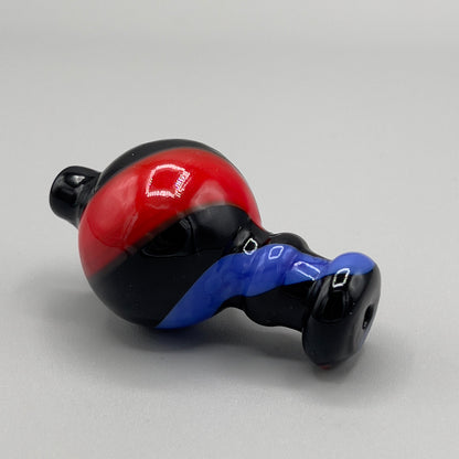 Colorful Glass Bubble Carb Cap With Vented Directional Hole - Black, Red, Blue