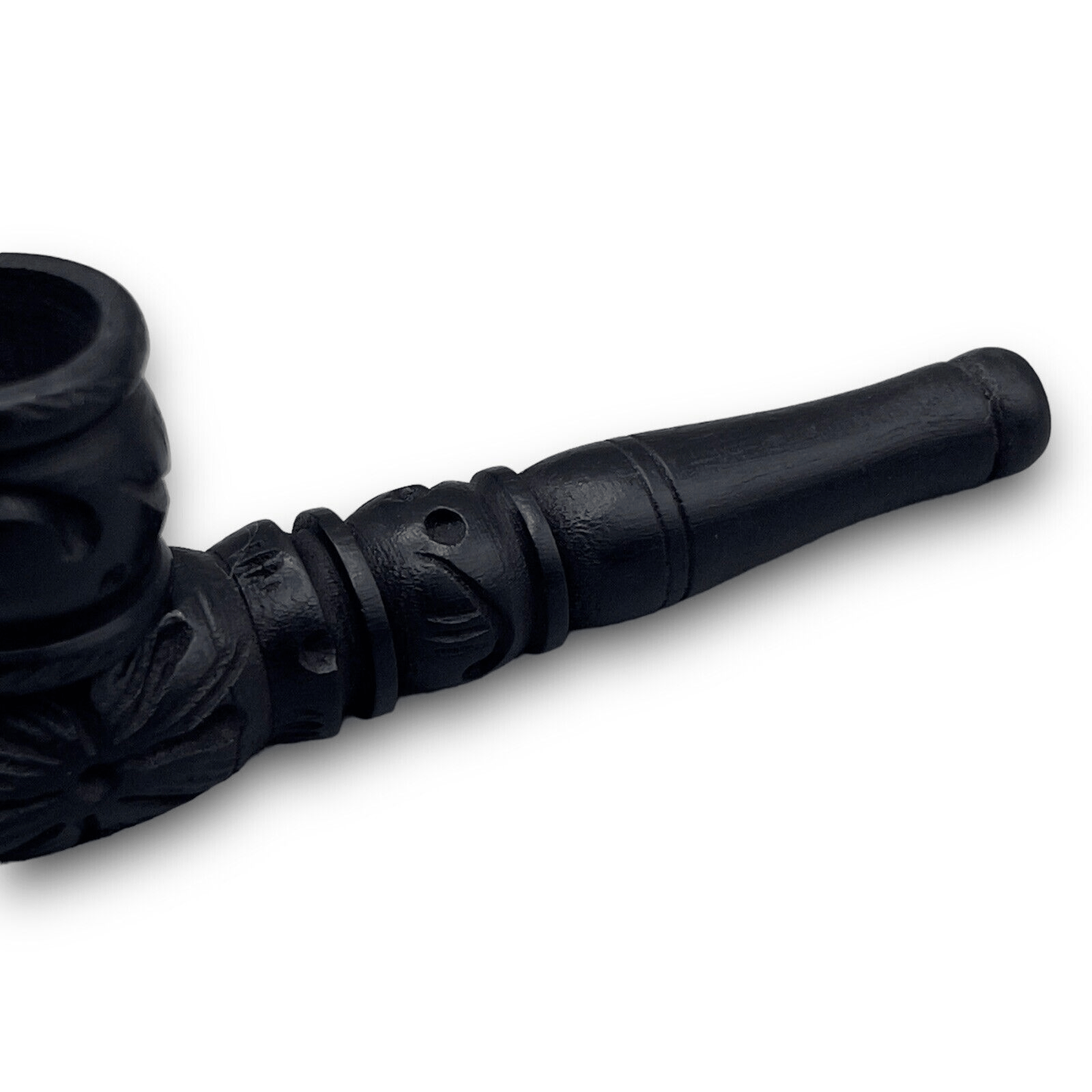 4" Small Wooden Carved Smoking Pipe Bowl - Black Charcoal Rosewood - Glass Express USA