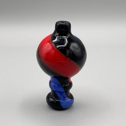 Colorful Glass Bubble Carb Cap With Vented Directional Hole - Black, Red, Blue