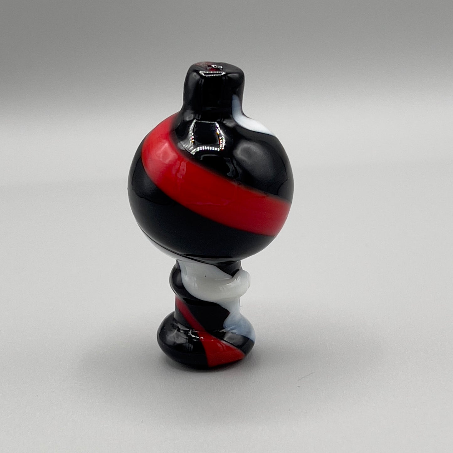 Colorful Black Glass Bubble Carb Cap With Vented Directional Hole - Black, Red, White