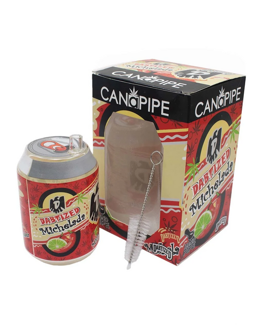 Novelty soda can glass hand pipe