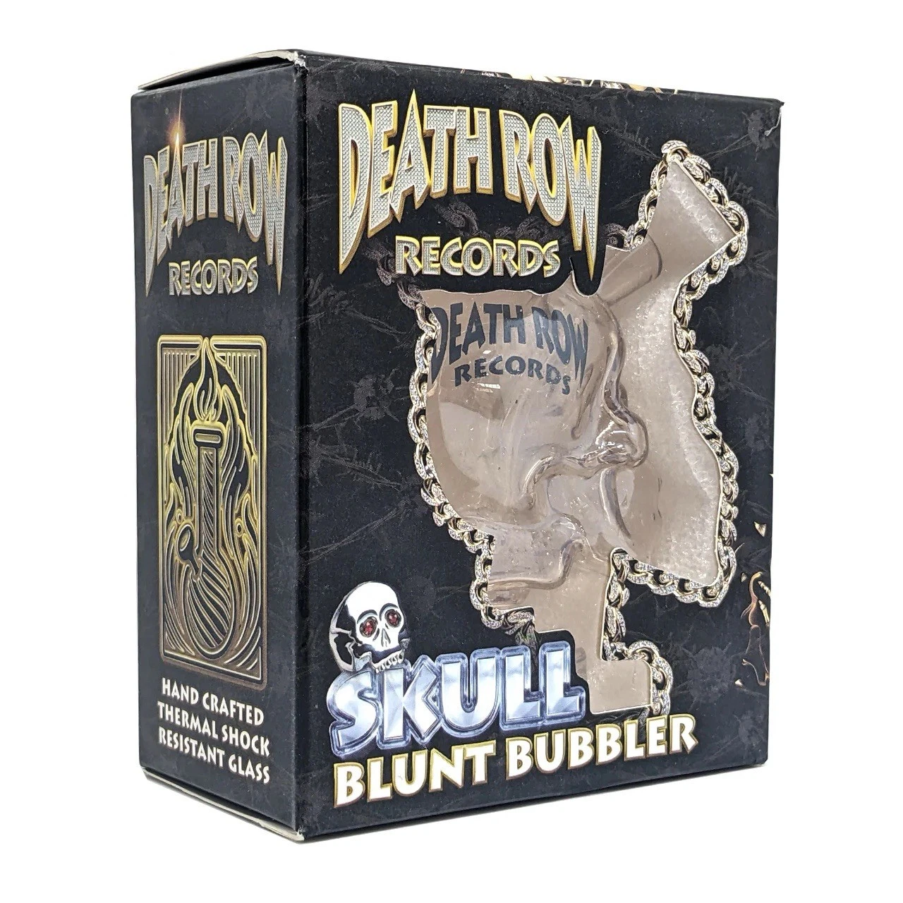 Death Row Records 3 inch skull glass bubbler