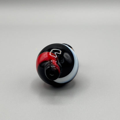 Colorful Black Glass Bubble Carb Cap With Vented Directional Hole - Black, Red, White