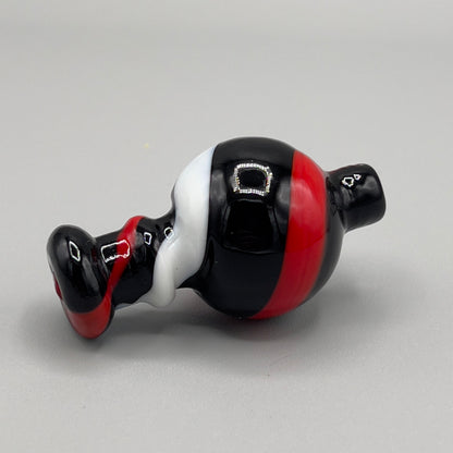 Colorful Black Glass Bubble Carb Cap With Vented Directional Hole - Black, Red, White