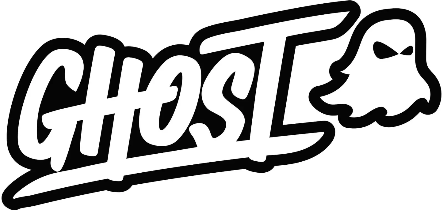 Ghost Decal Matte Black Outlined
