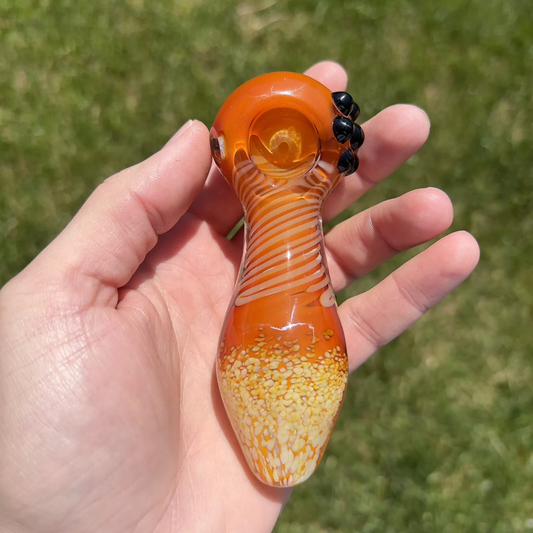 Glass smoking bowl gold fumed spoon pipe
