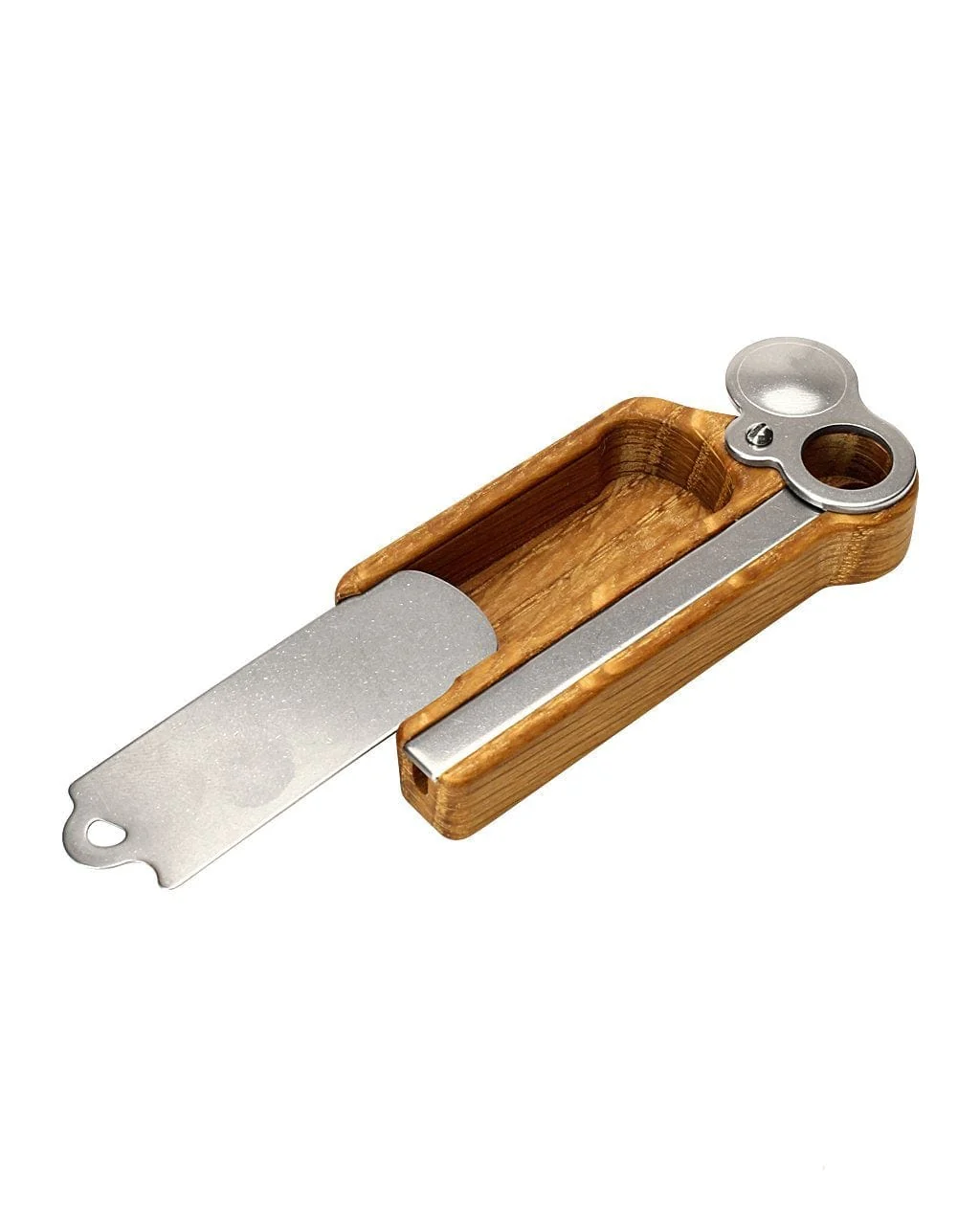 portable wooden Monkey Pipe with metal lid
