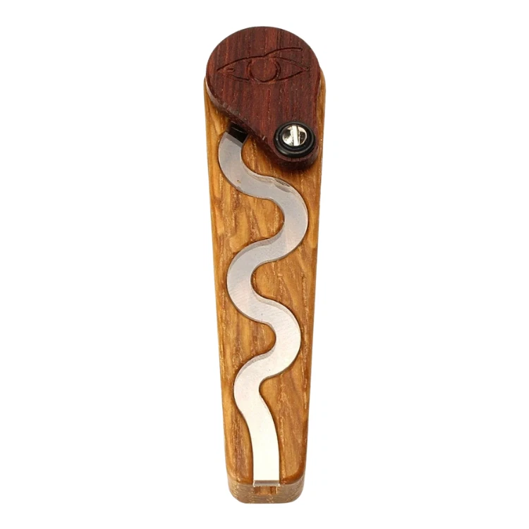 Monkey Pipe hardwood hand pipe with magnetic lid