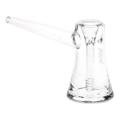 Clear glass water pipe on a white background