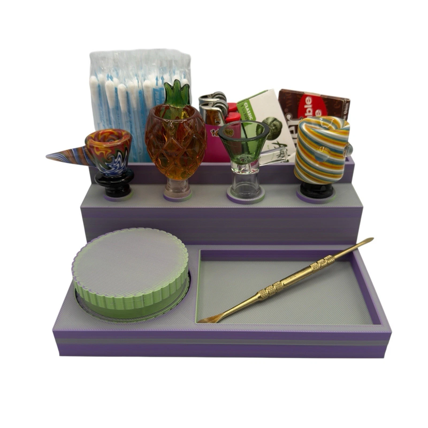 Smoke Station Caddy rolling tray 14mm 18mm slide holder