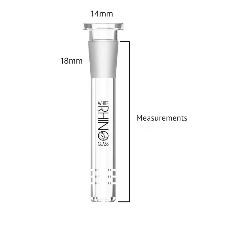 White Rhino 18mm/14mm Glass on Glass Downstem – Durable, Smooth, and Perfect Fit