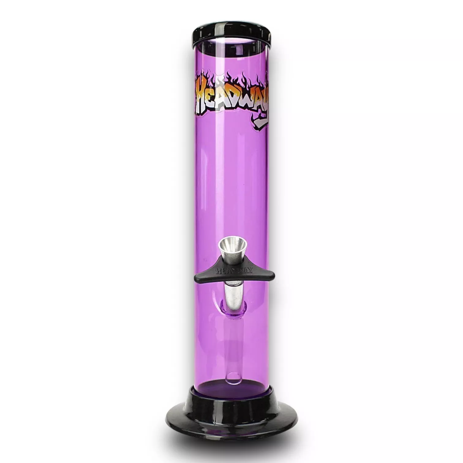 purple headway decal acrylic bong