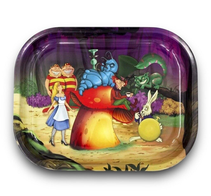 Metal Rolling Tray Alice Wonderland Rollin Tray - 7" x 5.75"