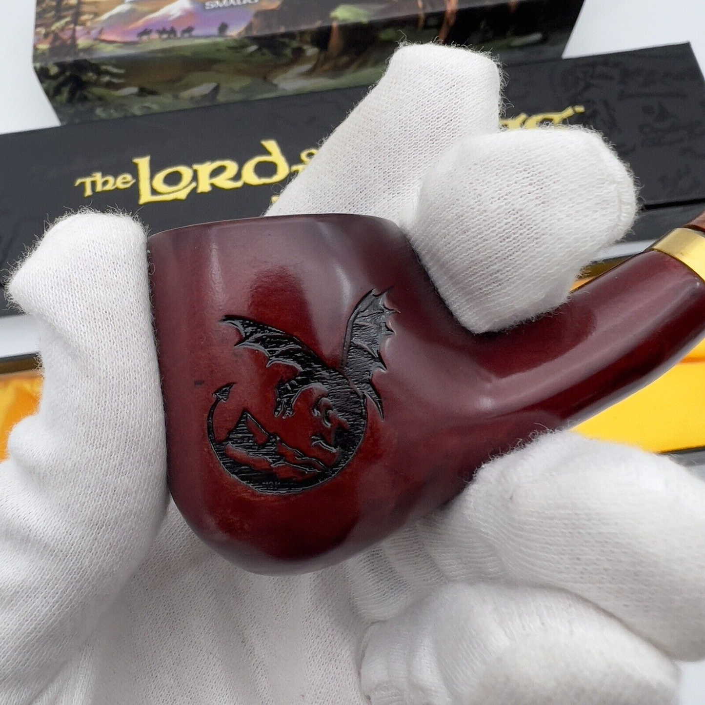 Lord Of The Rings Sherlock Smaug Smoking Pipe 11.5" Churchwarden Gandalf Hobbit